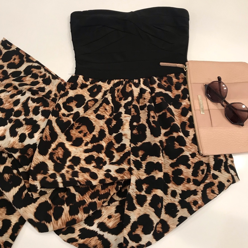 Ruby Rox Leopard Black Jumpsuit Size Small